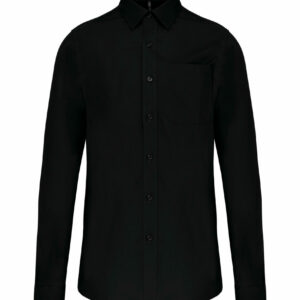 Chemise popeline manches longues black