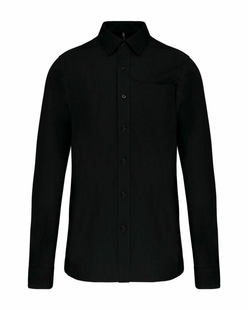 Chemise popeline manches longues black