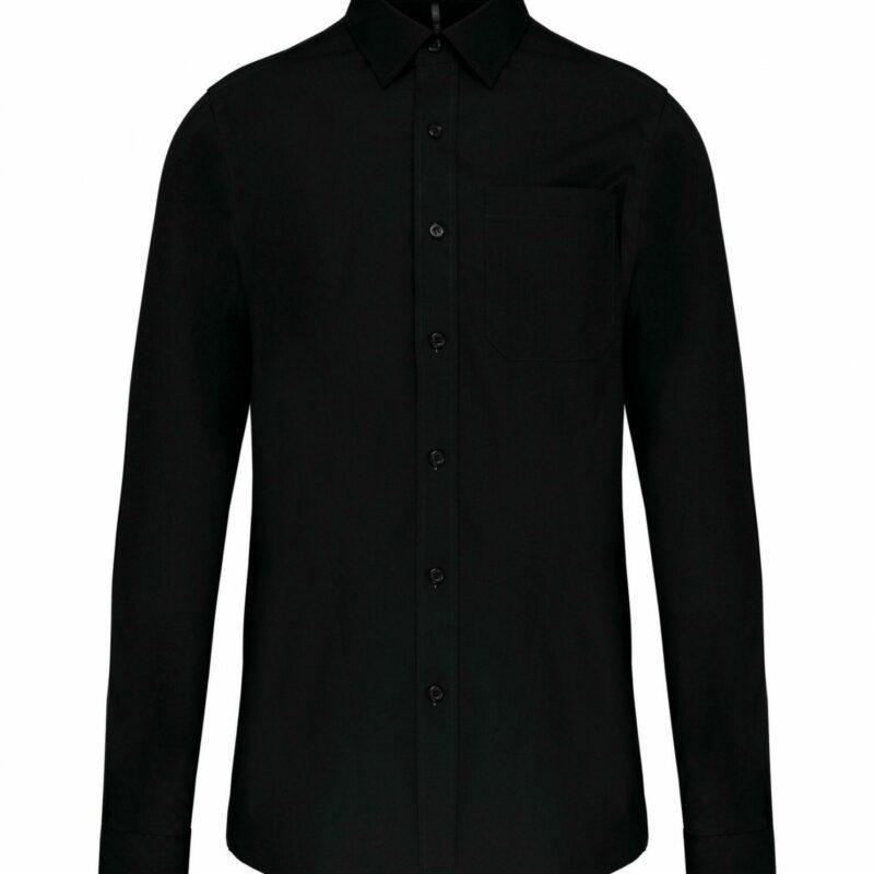 Chemise popeline manches longues black