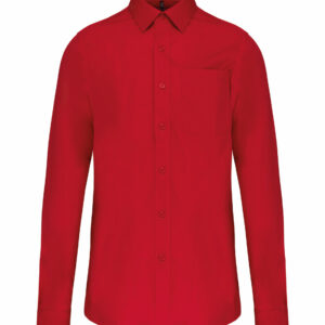 Chemise popeline manches longues classic red