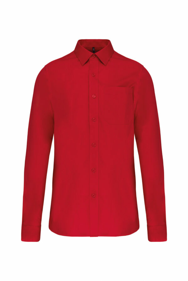 Chemise popeline manches longues classic red