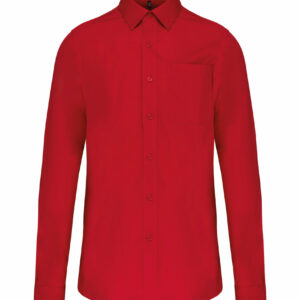 Chemise popeline manches longues classic red