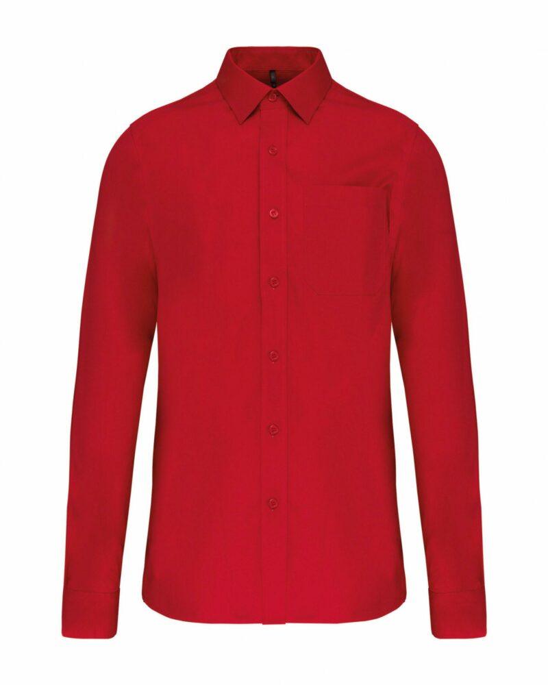 Chemise popeline manches longues classic red