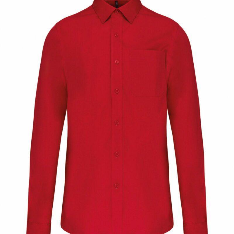 Chemise popeline manches longues classic red