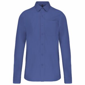 Chemise popeline manches longues cobalt blue