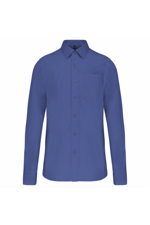Chemise popeline manches longues cobalt blue