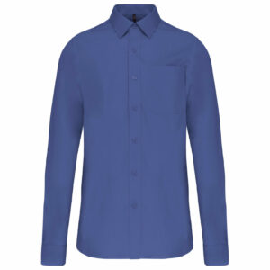 Chemise popeline manches longues cobalt blue