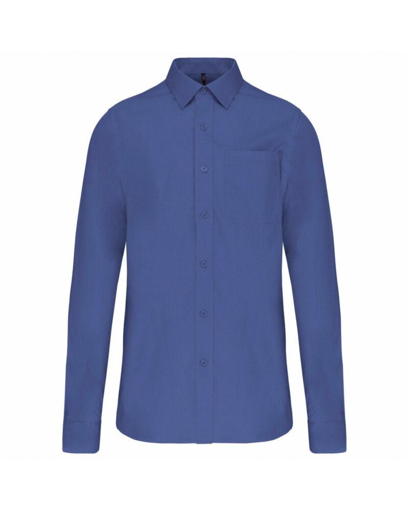Chemise popeline manches longues cobalt blue