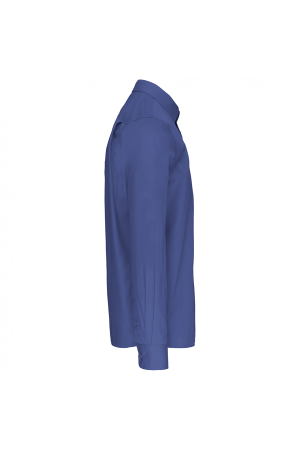 Chemise popeline manches longues cobalt blue – Image 3
