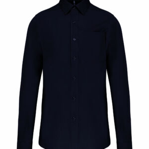 Chemise popeline manches longues navy