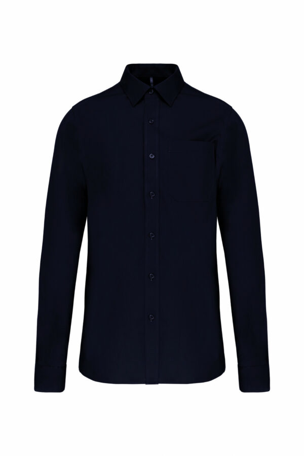 Chemise popeline manches longues navy