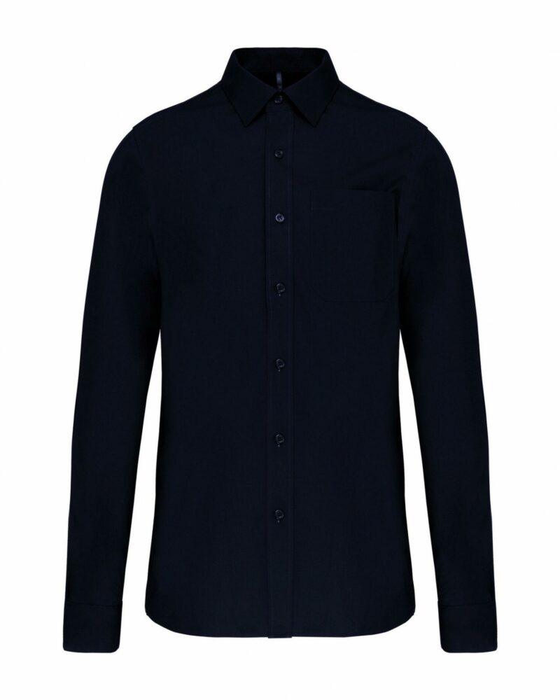 Chemise popeline manches longues navy