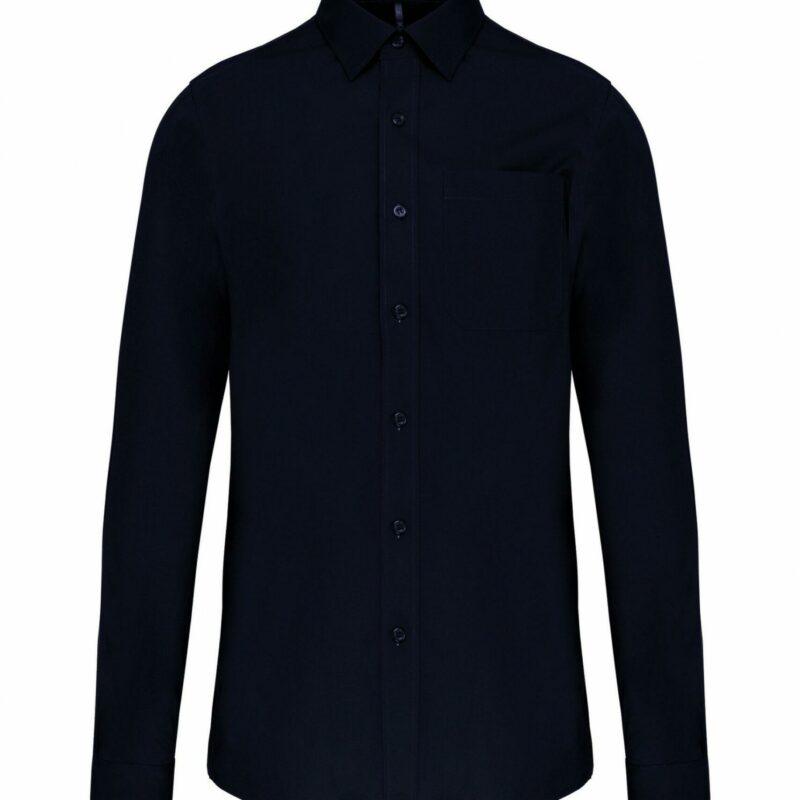 Chemise popeline manches longues navy