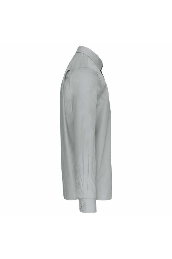 Chemise popeline manches longues snow grey – Image 3
