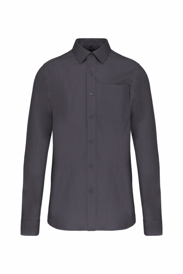 Chemise popeline manches longues zinc
