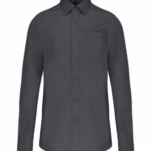 Chemise popeline manches longues zinc