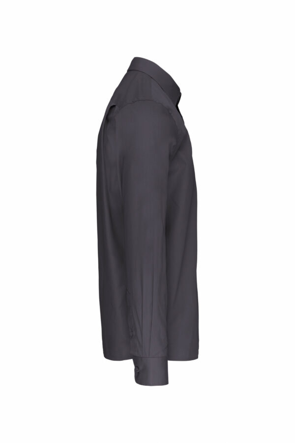 Chemise popeline manches longues zinc – Image 3