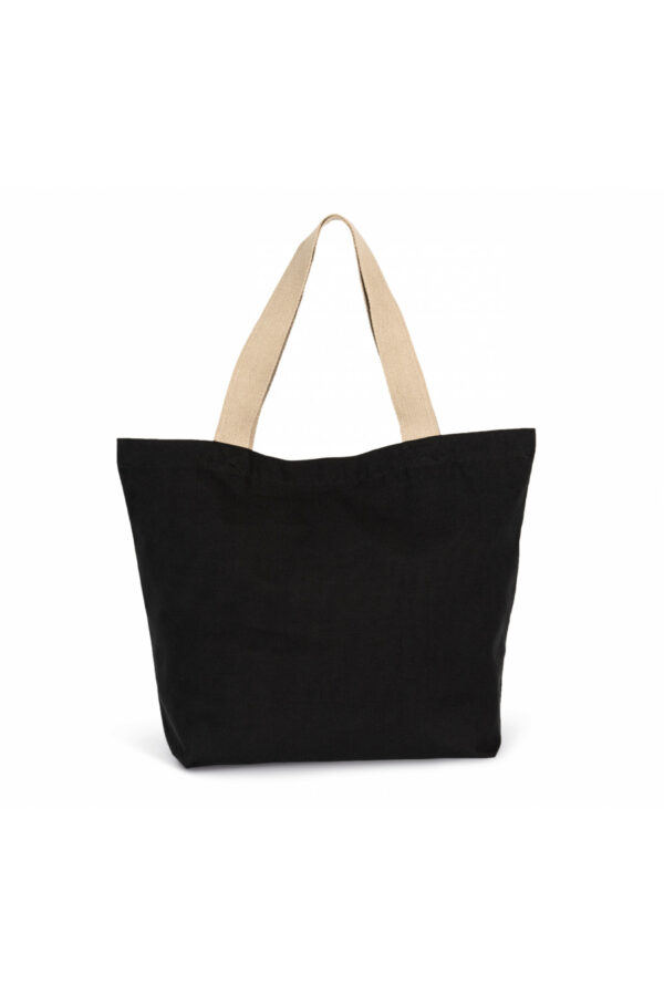 Grand sac shopping recyclé à fond plat black night/hemp
