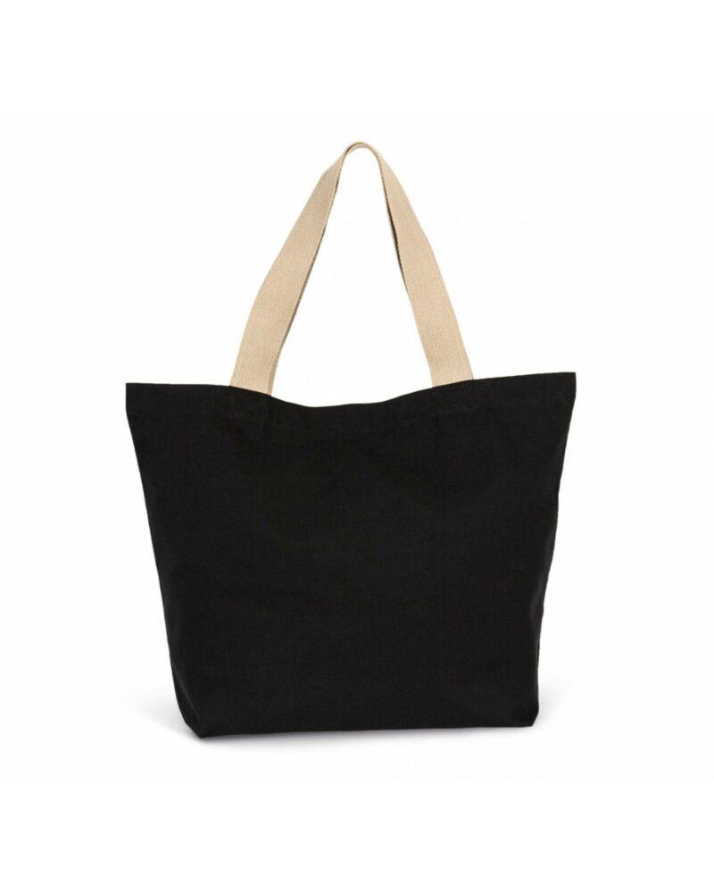 Grand sac shopping recyclé à fond plat black night/hemp