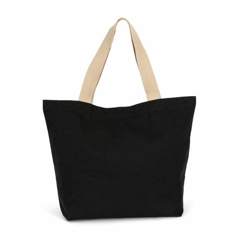 Grand sac shopping recyclé à fond plat black night/hemp