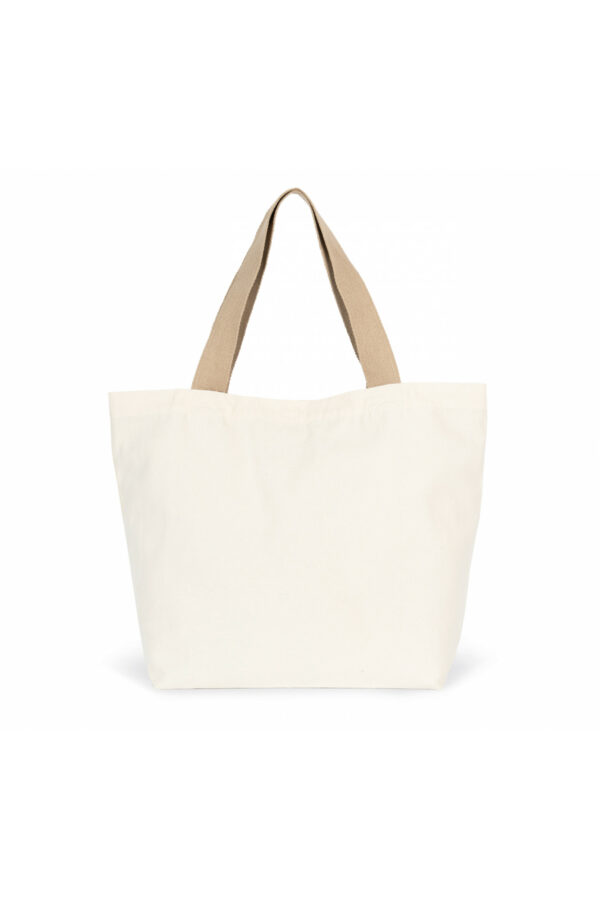 Grand sac shopping recyclé à fond plat ecume/hemp