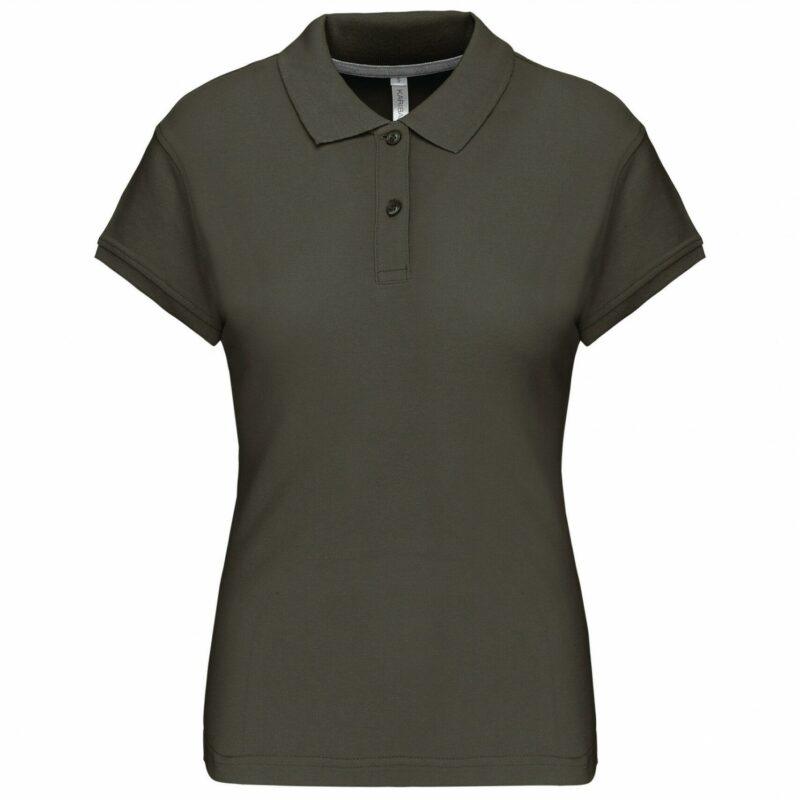 Polo manches courtes femme dark khaki