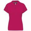 Polo manches courtes femme fuchsia avant