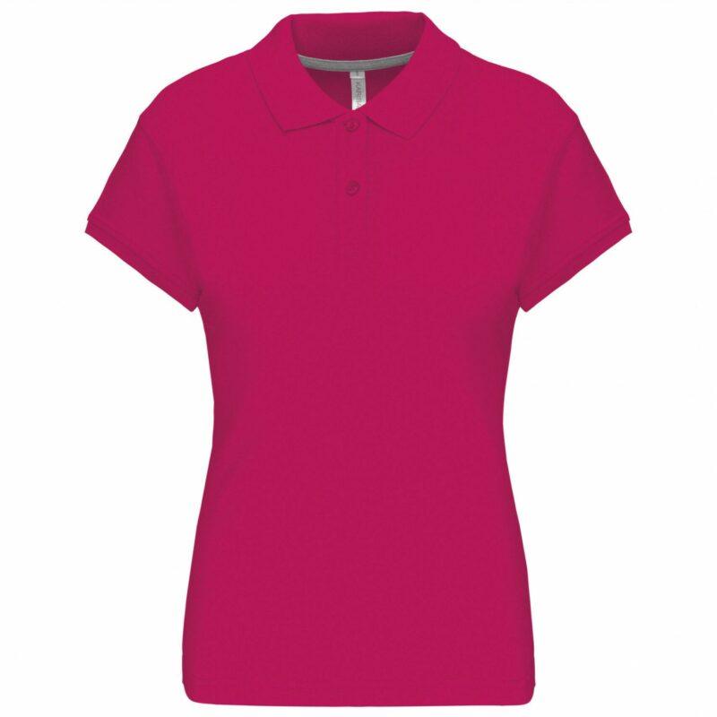 Polo manches courtes femme fuchsia