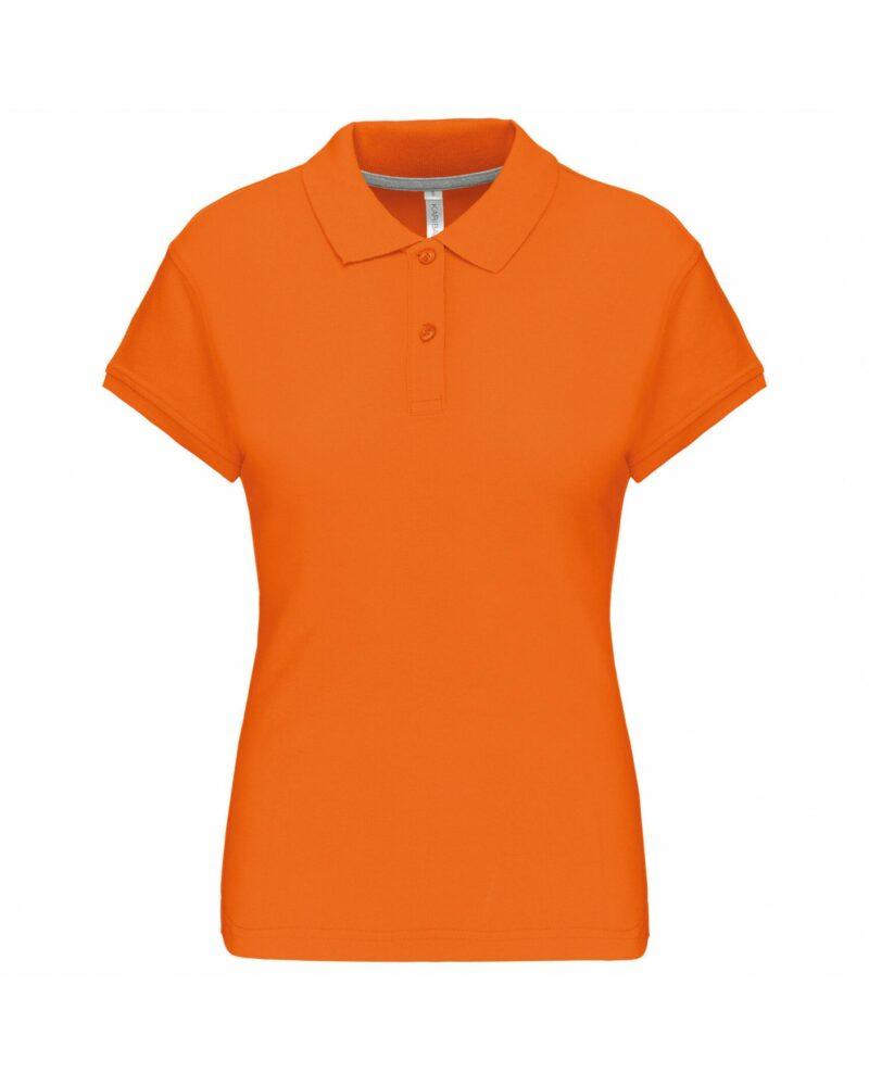 Polo manches courtes femme orange