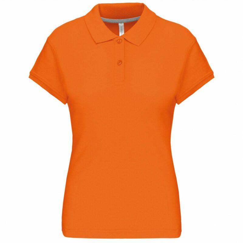 Polo manches courtes femme orange