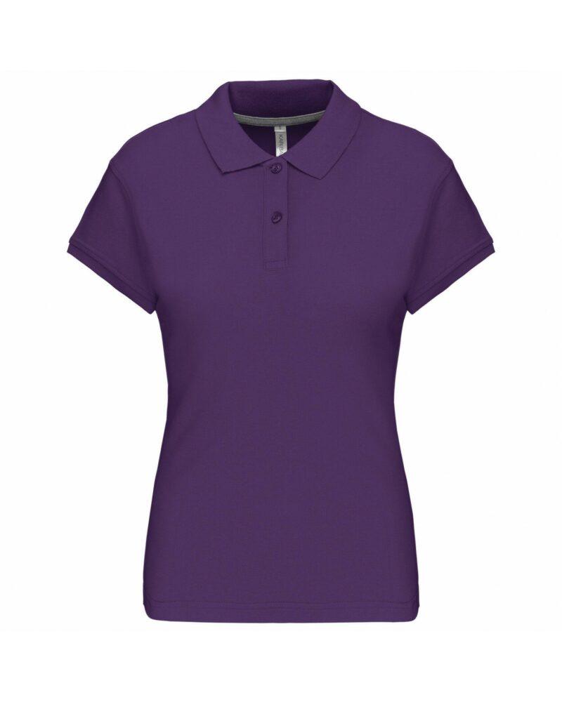 Polo manches courtes femme purple