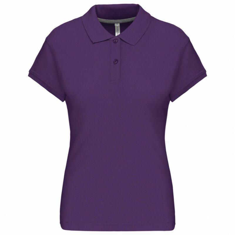 Polo manches courtes femme purple