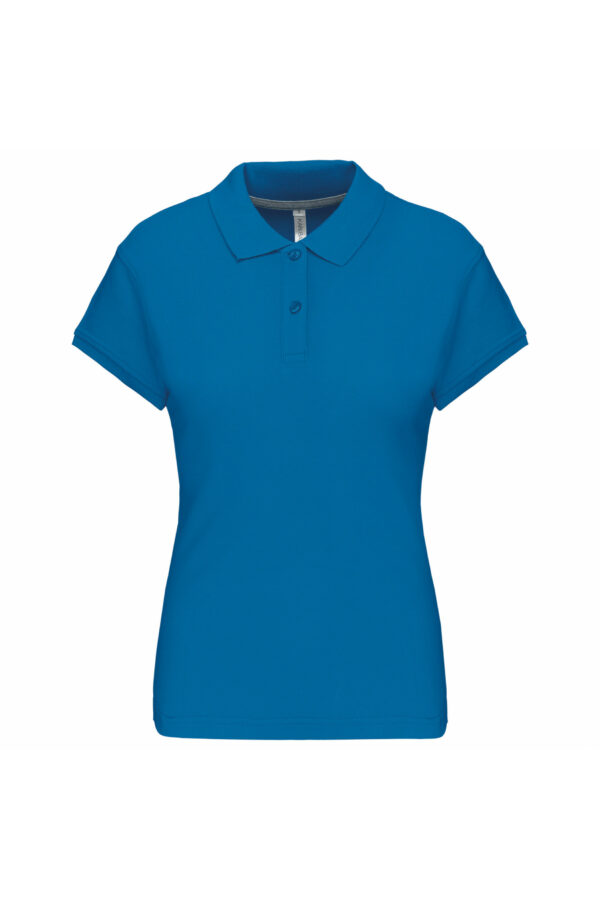 Polo manches courtes femme tropical blue