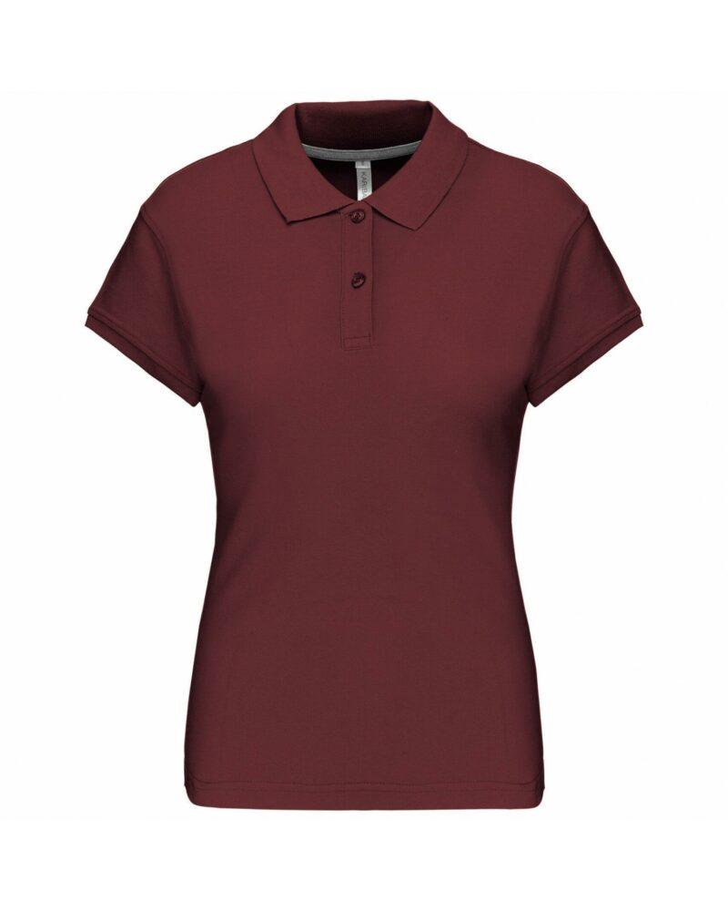Polo manches courtes femme wine