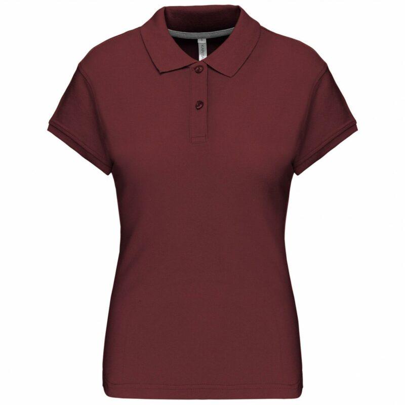 Polo manches courtes femme wine