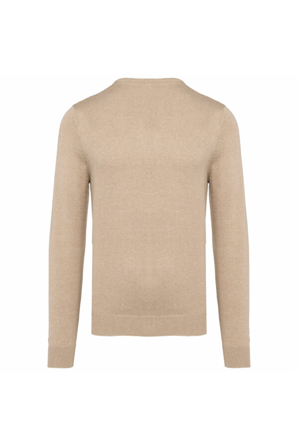 Pull col V homme beige heather – Image 2