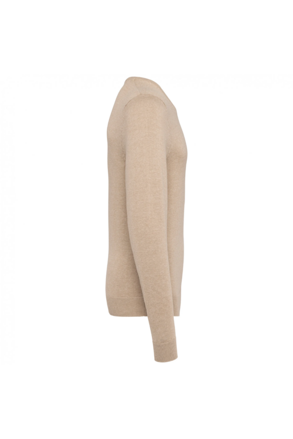 Pull col V homme beige heather – Image 3