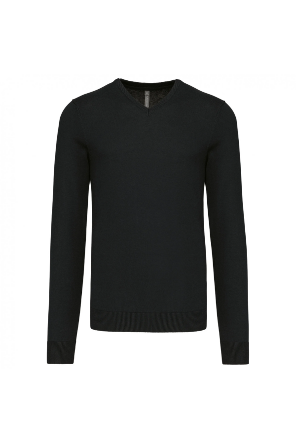 Pull col V homme black
