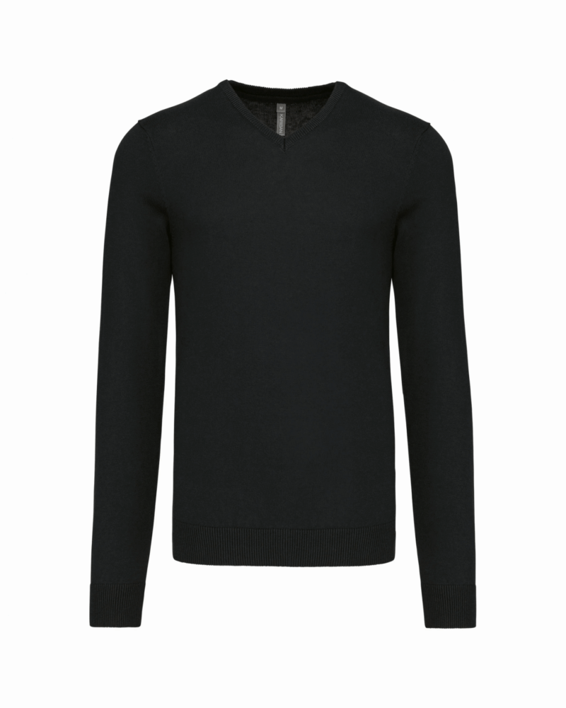 Pull col V homme black
