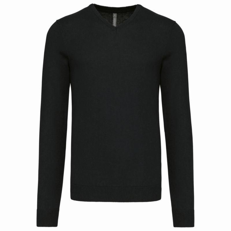 Pull col V homme black
