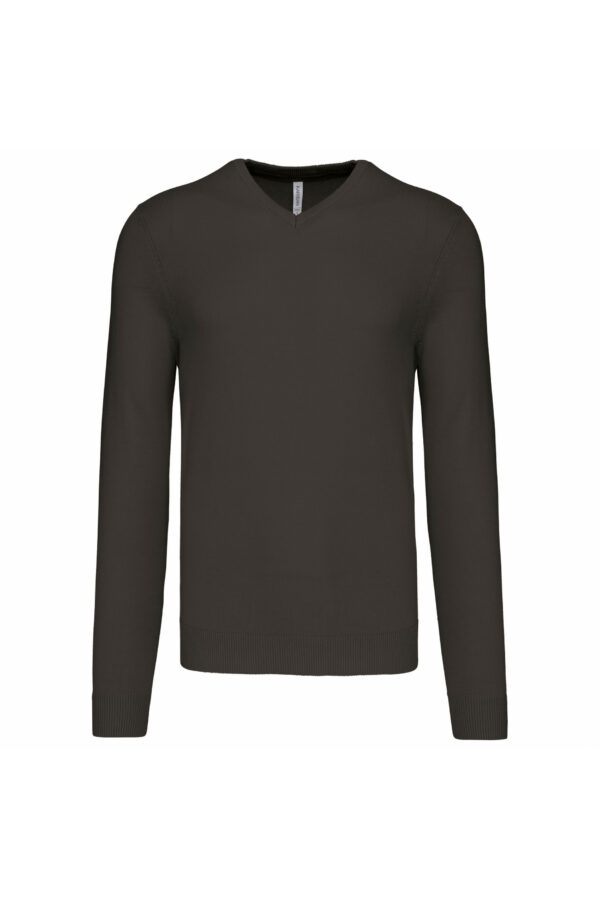Pull col V homme dark grey