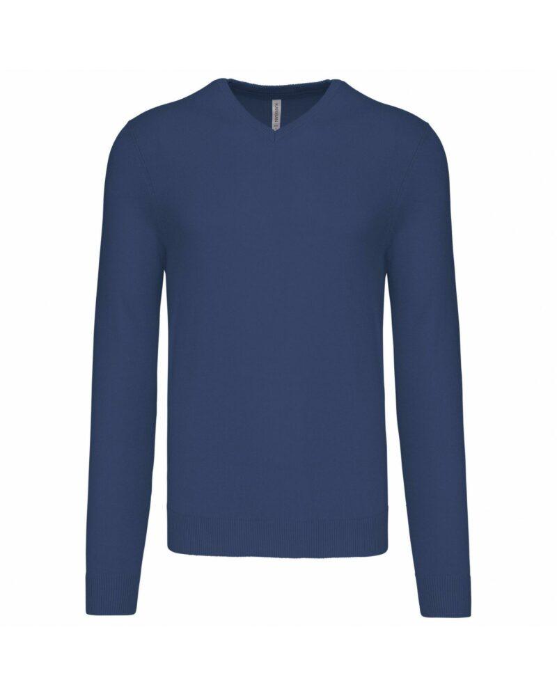 Pull col V homme deep blue