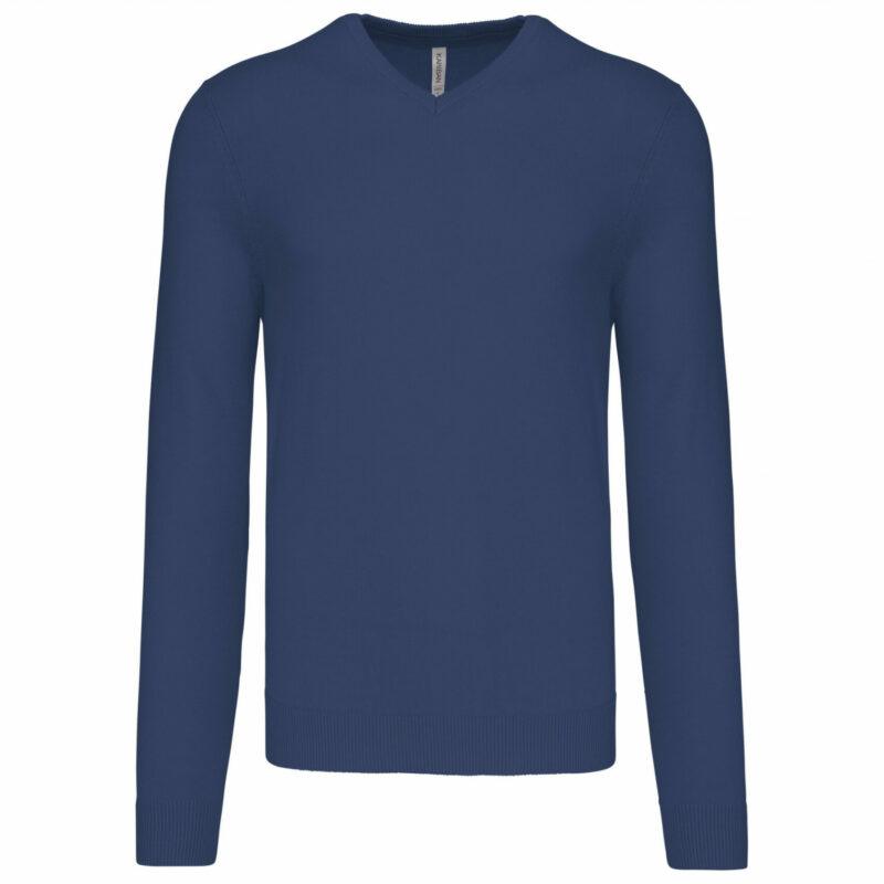 Pull col V homme deep blue
