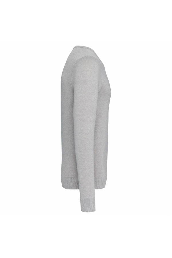 Pull col V homme grey melange – Image 3
