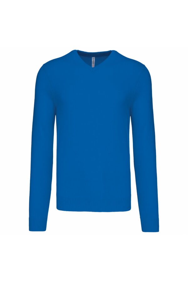 Pull col V homme light royal blue