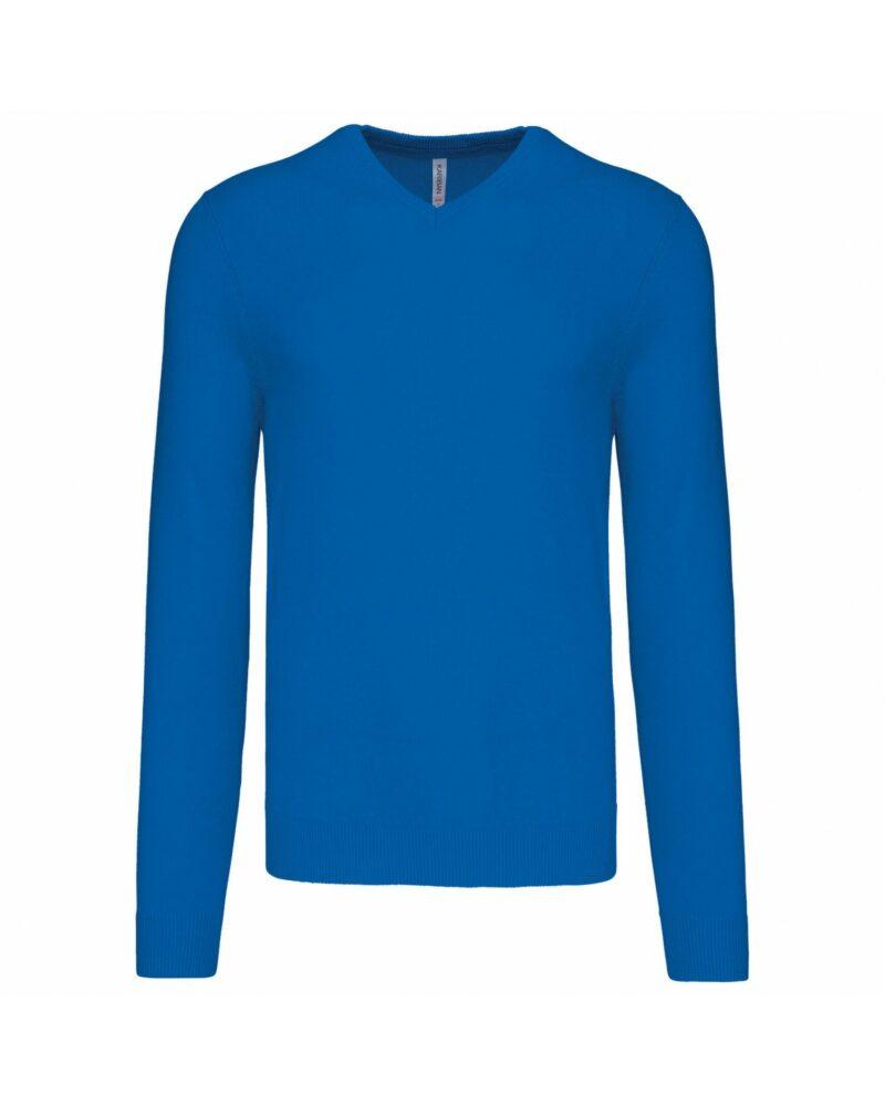 Pull col V homme light royal blue