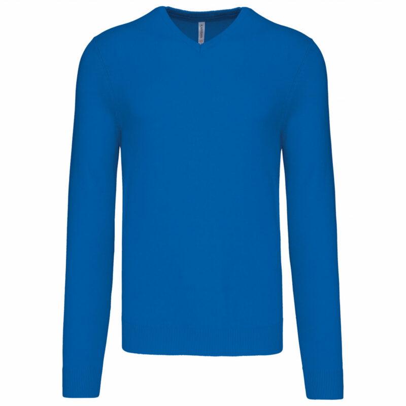 Pull col V homme light royal blue