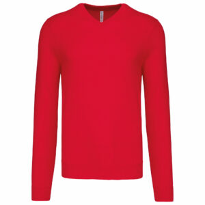 Pull col V homme red