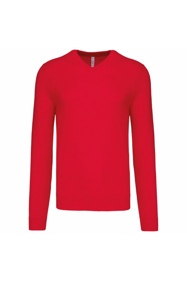 Pull col V homme red