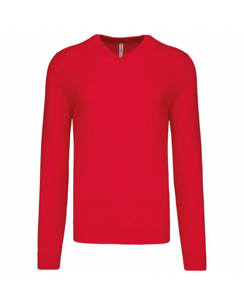 Pull col V homme red